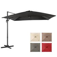 Parasol 300 x 300 cm Zweefparasol met Zwengel Tuinparasol Kantelbaar 360° Draaibaar Grote Terrasparasol Marktparasol voor Terras Café