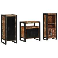 Badkamermeubelset met lade 3 pcs Massief Gerecycled Hout