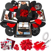 AWEMOZ Explosion Love Box - Foto box - Explosie box - Foto Doos - Incl. Stickervellen, Rozenblaadjes & extra Accessoires