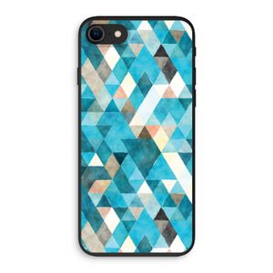 Gekleurde driehoekjes blauw: iPhone SE 2020 Biologisch afbreekbaar hoesje