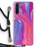 Paarse stroom: Oppo A91 Transparant Hoesje met koord