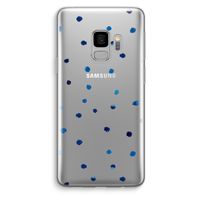 Blauwe stippen: Samsung Galaxy S9 Transparant Hoesje