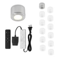 Set Led opbouwspot met afstandsbediening Parma zilver 3W dimbaar IP44 1-12 stuks