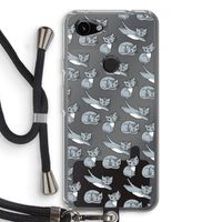 Poezen: Pixel 3a Transparant Hoesje met koord