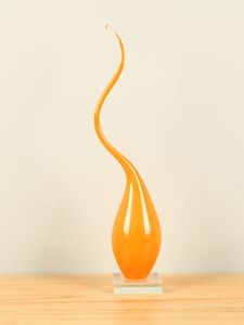 Asbestemming, glazen druppel oranje, 43 cm, B014