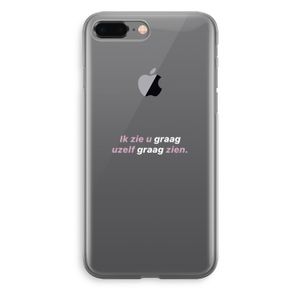 uzelf graag zien: iPhone 8 Plus Transparant Hoesje