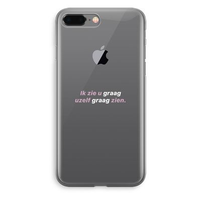 uzelf graag zien: iPhone 8 Plus Transparant Hoesje