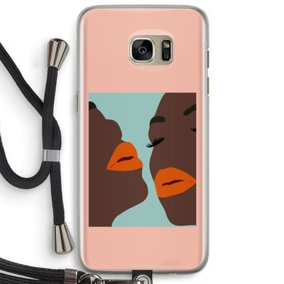 Orange lips: Samsung Galaxy S7 Edge Transparant Hoesje met koord