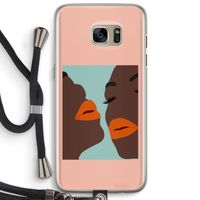 Orange lips: Samsung Galaxy S7 Edge Transparant Hoesje met koord Orange lips: Samsung Galaxy S7 Edge Transparant Hoesje met koord