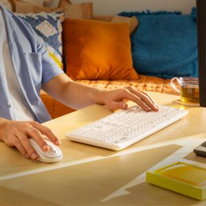Logitech MK295 Silent Wireless Combo toetsenbord Inclusief muis Kantoor RF Draadloos QWERTY Engels Wit