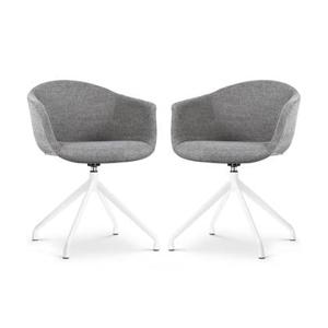 Nolon Nola-Otis Draaibare Eetkamerstoelen Set - Donkergrijs - Wit