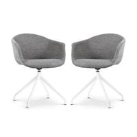 Nolon Nola-Otis Draaibare Eetkamerstoelen Set - Donkergrijs - Wit