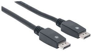 Manhattan 354134 DisplayPort-kabel DisplayPort Aansluitkabel DisplayPort-stekker, DisplayPort-stekker 10.00 m Zwart 4K UHD, Folie afscherming, UL