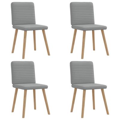 Eetkamerstoelen 4 st stof lichtgrijs