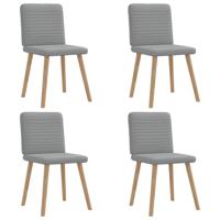 Eetkamerstoelen 4 st stof lichtgrijs