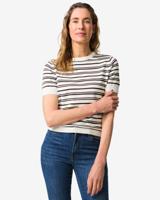 HEMA Damestrui Fally fijngebreid strepen wit/zwart (wit/zwart)