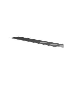 Hotbath &More Planchet 60 cm inclusief bevestigings rails met 2 uitsparingen voor een zeepdispenser of beker Geborsteld gunmetal PVD