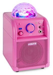 Vonyx SBS50 Bluetooth party speaker met LED roze