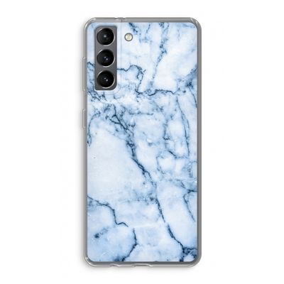 Blauw marmer: Samsung Galaxy S21 Transparant Hoesje