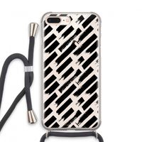 Zwarte vegen: iPhone 8 Plus Transparant Hoesje met koord