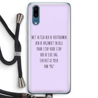 Zelfvertrouwen: Huawei P20 Transparant Hoesje met koord Zelfvertrouwen: Huawei P20 Transparant Hoesje met koord