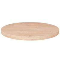 Tafelblad rond Ø50x2,5 cm onbehandeld massief eikenhout - thumbnail