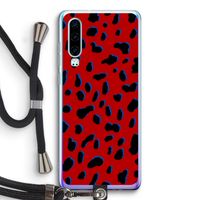 Red Leopard: Huawei P30 Transparant Hoesje met koord