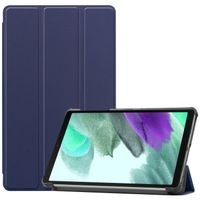 Basey Samsung Galaxy Tab S6 Lite Hoesje Kunstleer Hoes Case Cover -Donkerblauw - thumbnail