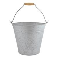 Zinken emmer - 9,5 liter - bloempot/plantenpot - Tuindecoratie bloememmer/bloembak/plantenbak