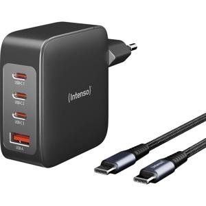 Intenso W140A3C + C520C black USB-oplader 140 W Binnen Aantal uitgangen: 4 x USB-C, USB-A GaN, USB Power Delivery (USB-PD)