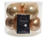 Kerstbal glas d7cm toffee 8st - thumbnail