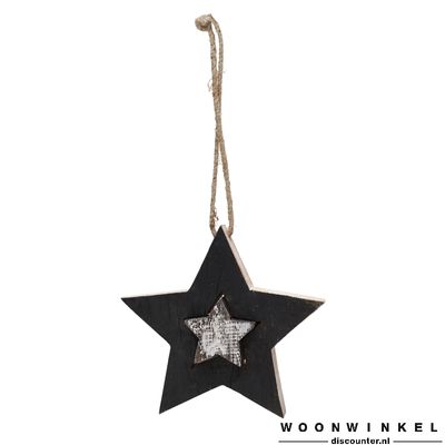 Christmas Dyer White wooden star with design M
