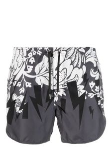 Neil Barrett short de bain à imprimé graphique - Gris