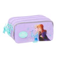 Pennenetui met 3 vakken Frozen Spirit Lila 21,5 x 10 x 8 cm