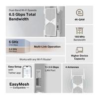 TP-Link RE405BE netwerkextender Netwerkrepeater Wit 2500 Mbit/s