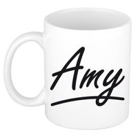 Naam cadeau mok / beker Amy met sierlijke letters 300 ml Naam cadeau mok / beker Amy met sierlijke letters 300 ml