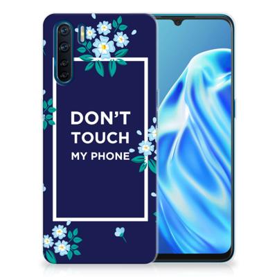 OPPO A91 Silicone-hoesje Flowers Blue DTMP OPPO A91 Silicone-hoesje Flowers Blue DTMP