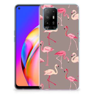 OPPO A94 5G | Reno5 Z TPU Hoesje Flamingo