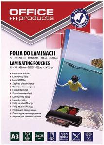 OFFICE products lamineerhoes ft A3, 250 micron (2 x 125 micron), pak van 100 stuks