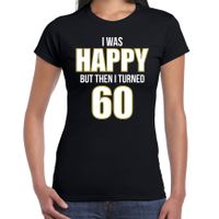 Verjaardag cadeau t-shirt 60 jaar - happy 60 zwart voor dames - thumbnail