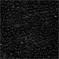 Creativ Company Rocailles, d 2 mm, afm 12/0, gatgrootte 0,8 mm, zwart, 25 gr/ 1 doos