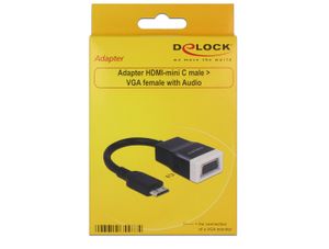 DeLOCK 65588 video kabel adapter HDMI Type C (Mini) VGA (D-Sub) + 3.5mm Zwart
