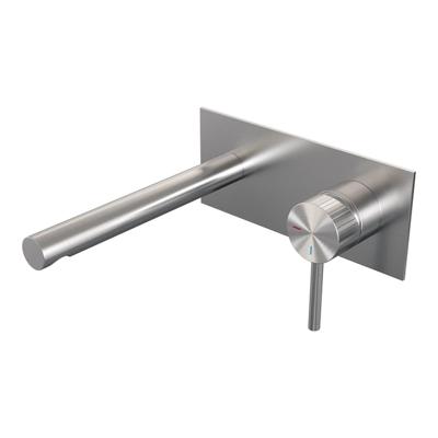 BRAUER Stripe Inbouw Wastafelmengkraan - rechte uitloop en afdekplaat model A1 - RVS-kleurig geborsteld PVD 5-NG-330