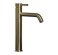 Wastafelkraan Blue Label Brondby XL | Opbouw | Mengkraan | Hoog model | 1-hendel | Rond | Geborsteld goud
