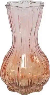 Countryfield vaas glas malva 12x20.5cm oranje, roze