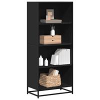 Boekenkast 60x35x139 cm bewerkt hout zwart
