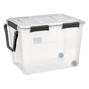 5Five opberg Box met deksel - Protect - 100 liter - 67 x 46 x 47 cm - kunststof - transparant