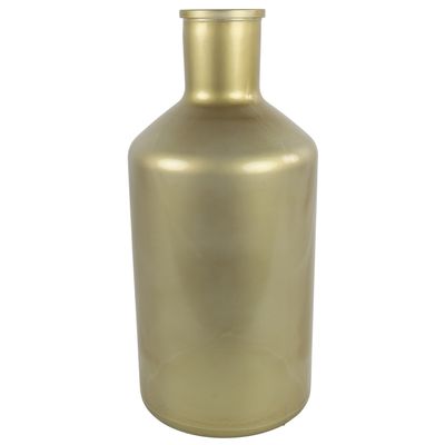 Countryfield Vaas - mat goud - glas - XXL fles vorm - D24 x H52 cm