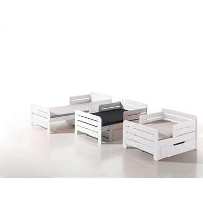 Vipack meegroeibed Jumper met lade en meegroeimatras 140+60 cm - wit