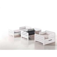 Vipack meegroeibed Jumper met lade en meegroeimatras 140+60 cm - wit